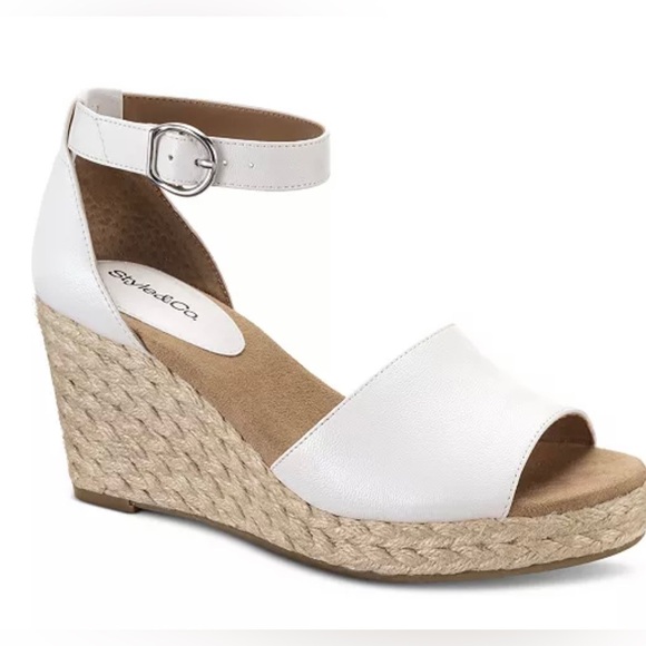 Women's Seleeney Espadrille Wedge Sandals. Color: White Size 9M - Picture 12 of 13